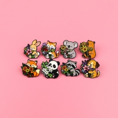 8 Styles Panda Cartoon Pin Anime Alloy Brooch
