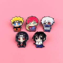 5 Styles Naruto Cartoon Pin Anime Alloy Brooch