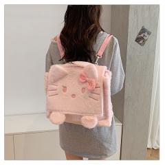 毛绒库洛米双背包玉桂狗电脑ipad包hellokitty斜挎补课袋