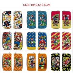 15 Styles Super Mario Bro Cartoon Zipper PU Anime Long Wallet Purse