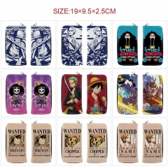 15 Styles One Piece Cartoon Zipper PU Anime Long Wallet Purse