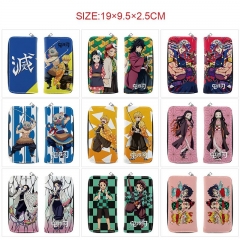 10 Styles Demon Slayer: Kimetsu no Yaiba Cartoon Zipper PU Anime Long Wallet Purse