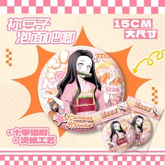 15cm Demon Slayer: Kimetsu no Yaiba Kamado Nezuko Cartoon Pin Anime Tinplate Brooch