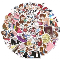 50pcs/set Gravity Falls Cartoon Anime PVC Luggage Stickers