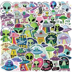 54pcs/set Alien Cartoon Anime PVC Luggage Stickers