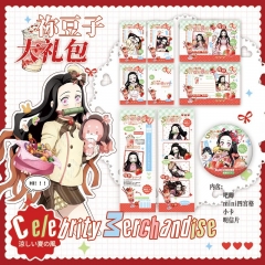 灶门祢豆子草莓set礼包 16.2x15.8cm 动漫创意礼品套装吧唧小卡片