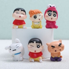 OPP Bag）6PCS/SET 3-4CM Crayon Shin-chan Cartoon Anime PVC Figures