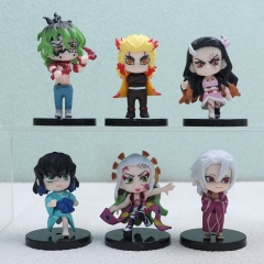 OPP Bag）6PCS/SET 8CM Demon Slayer: Kimetsu no Yaiba Cartoon Anime PVC Figures
