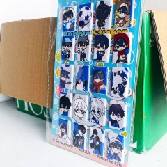 8件 蓝色监狱3D加厚立体泡泡贴纸PVC人造皮革泡棉贴防水手帐本定