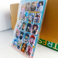 8件 银魂美式3D加厚立体泡泡贴纸PVC人造皮革泡棉贴防水手帐本定制