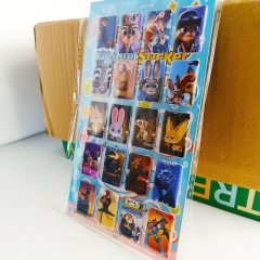 8件 疯狂动物城3D加厚立体泡泡贴纸PVC人造皮革泡棉贴防水手帐本定制