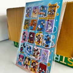 2 Styles 8PCS Disney Cartoon PVC Anime Waterproof Stickers