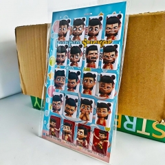 8件 哪吒中式3D加厚立体泡泡贴纸PVC人造皮革泡棉贴防水手帐本定制