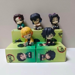 5PCS/SET 5cm Demon Slayer: Kimetsu no Yaiba Cartoon Anime PVC Figure