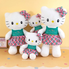 格子裙哈喽kt猫毛绒玩具猫咪公仔玩偶外贸批发娃娃KT玩偶睡觉抱枕