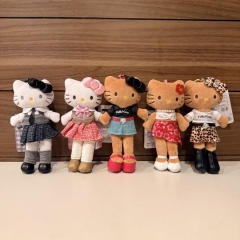 新品黑皮项链豹纹长腿蓝裙毛绒挂件毛绒公仔牛仔裙少女背包挂饰