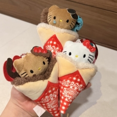 黑皮猫咪草莓薄荷巧克力可丽饼冰淇淋甜筒毛绒挂件毛绒公仔包挂饰