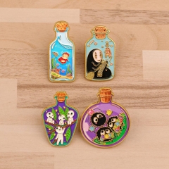 4 Styles Spirited Away Miyazaki Hayao Cartoon Pin Anime Alloy Brooch