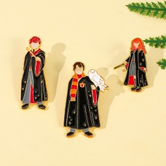 3 Styles Harry Potter Cartoon Pin Anime Alloy Brooch