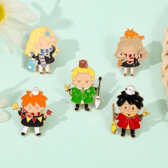 5 Styles Harry Potter Cartoon Pin Anime Alloy Brooch