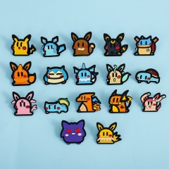17 Styles Pokemon Cartoon Pin Anime Alloy Brooch