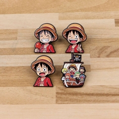 4 Styles One Piece Monkey D Luffy Cartoon Pin Anime Alloy Brooch