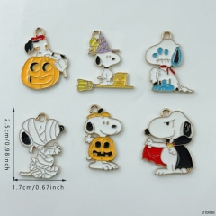 6 Styles 10PCS/SET Snoopy Cartoon Anime Alloy Pendant