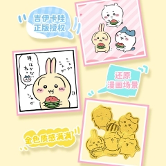 正版吉伊卡哇chiikawa 乌萨奇吉伊金色金属贴手机壳装饰可爱贴画