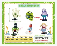 OPP Bag) 6PCS/SET 8cm SpongeBob SquarePants Bikini Bottom Cartoon Anime PVC Figure Toy