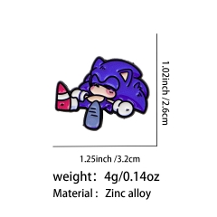 Sonic the Hedgehog Cartoon Pin Anime Alloy Brooch