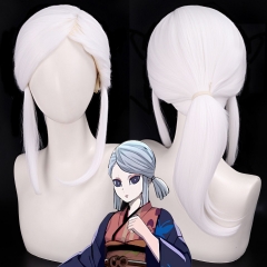 50cm390g）cospplay假发 鬼灭之刃 产屋敷天音 白色一体扎发 头皮顶
