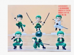 6PCS/SET 8.5-13CM One Piece Roronoa Zoro Cartoon Anime PVC Figure Toy