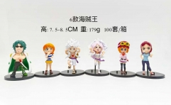 6PCS/SET 7.5-8.5cm One Piece Cartoon Anime PVC Figure Toy
