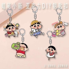 新款蜡笔小新卡通风挂件可爱小众亚克力钥匙扣周边包包挂件送朋友