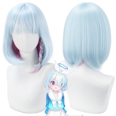 35cm235g）cosplay假发蔚蓝档案阿洛娜 cos假发 阿罗娜蓝粉渐变短发造型