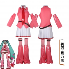初因cos服未来虚拟歌手暴力熊联动cosplay粉色套装二次元角色扮演
