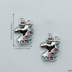 10PCS/SET Unicorn Cartoon Anime Alloy Pendant