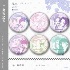 75mm 28 Styles Demon Slayer: Kimetsu no Yaiba Cartoon Pin Anime Tinplate Brooch