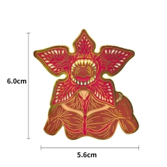 欧美影视剧怪奇物语魔神金属徽章 Demogorgon菊花怪胸针pins