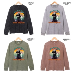 死神 230克纯棉洗水做旧长袖T恤