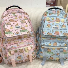 卡通印花书包女生小学生可爱涂鸦新款双肩包大容量轻便高中生背包