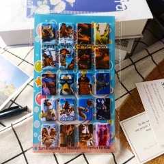 8件 冰河世纪3D加厚立体泡泡贴纸PVC人造皮革泡棉贴防水手帐本定制