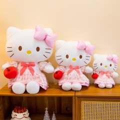 蝴蝶结碎花kt猫公仔可爱苹果凯提猫咪毛绒玩偶女生闺蜜生日礼物KT