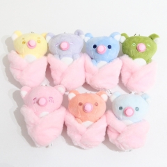 10*6*4CM 4寸浴巾奶嘴七彩轻松熊