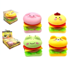 12PCS/SET Food Hamburger Shape Squeeze Toy Anti Stress Release