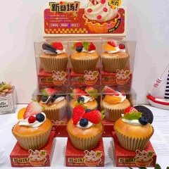 12PCS/SET Food Strawberry Cake Shape Squeeze Toy Anti Stress Release