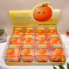 12PCS/SET Food Orange Shape Squeeze Toy Anti Stress Release
