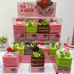 24PCS/SET Food Cake Shape Squeeze Toy Anti Stress Release