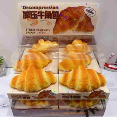 8PCS/SET Food Croissant Shape Squeeze Toy Anti Stress Release