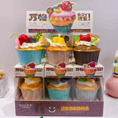 12PCS/SET Food Egg Tart Shape Squeeze Toy Anti Stress Release